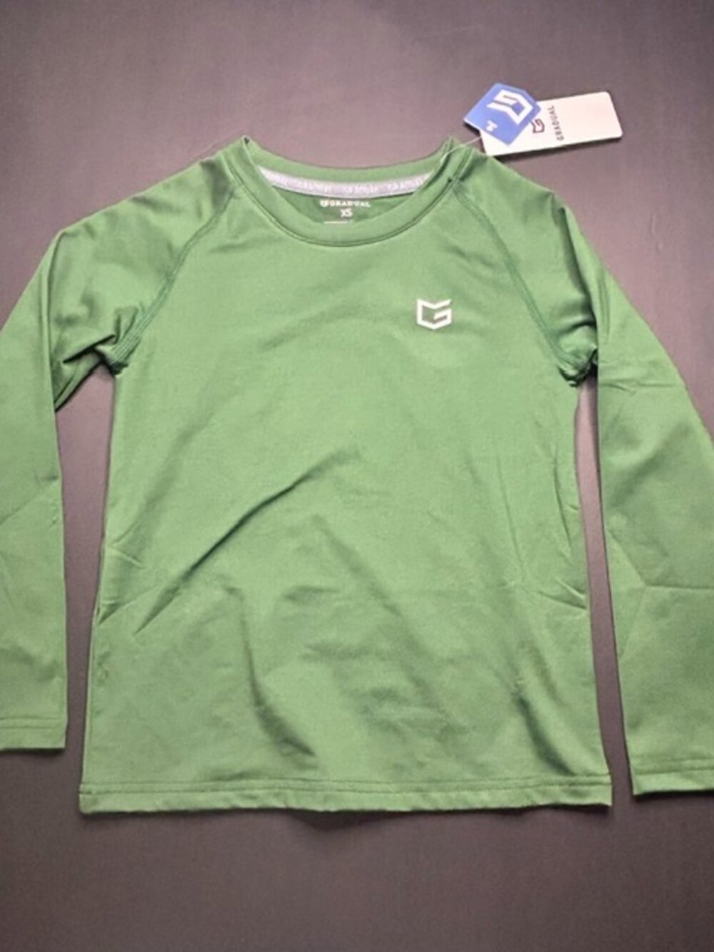 NWT Gradual Kids Green Athletic Long Sleeve Shirt XS
